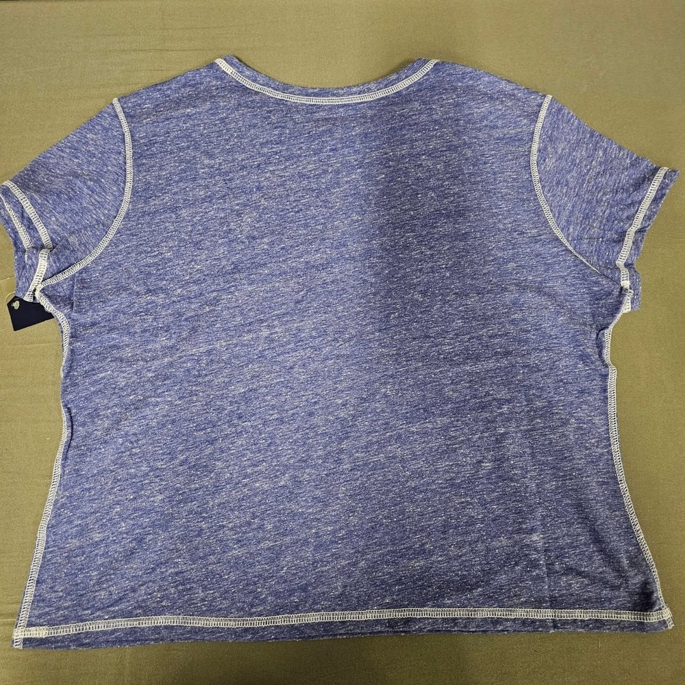 Chicago Cubs MLB‎ Baseball Womens Crop Heathered Blue T-Shirt XL New With Tags - Picture 4 of 8